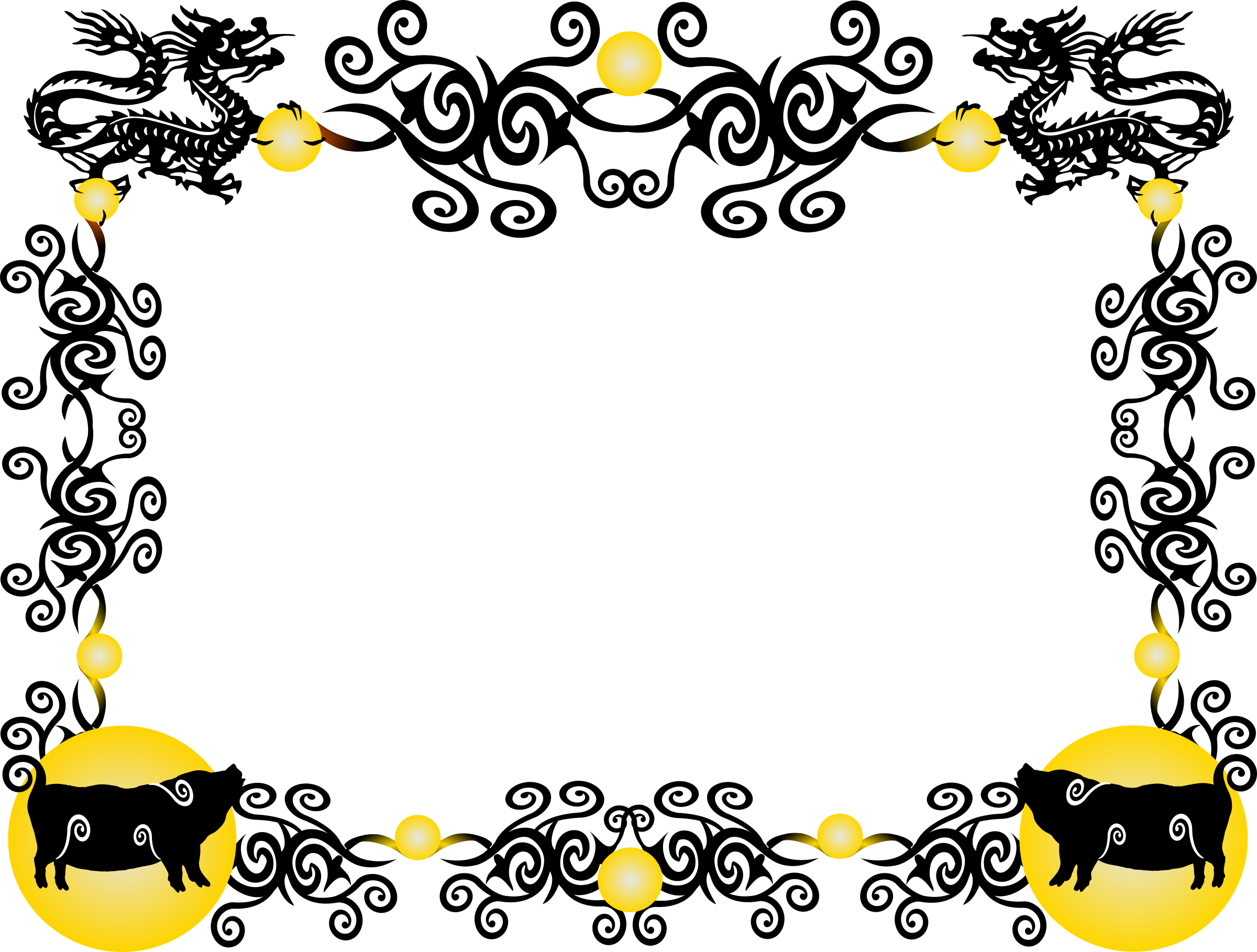 2400x1818 Chinese New Year Pig Borders Clipart Amp Chinese New Year Pig