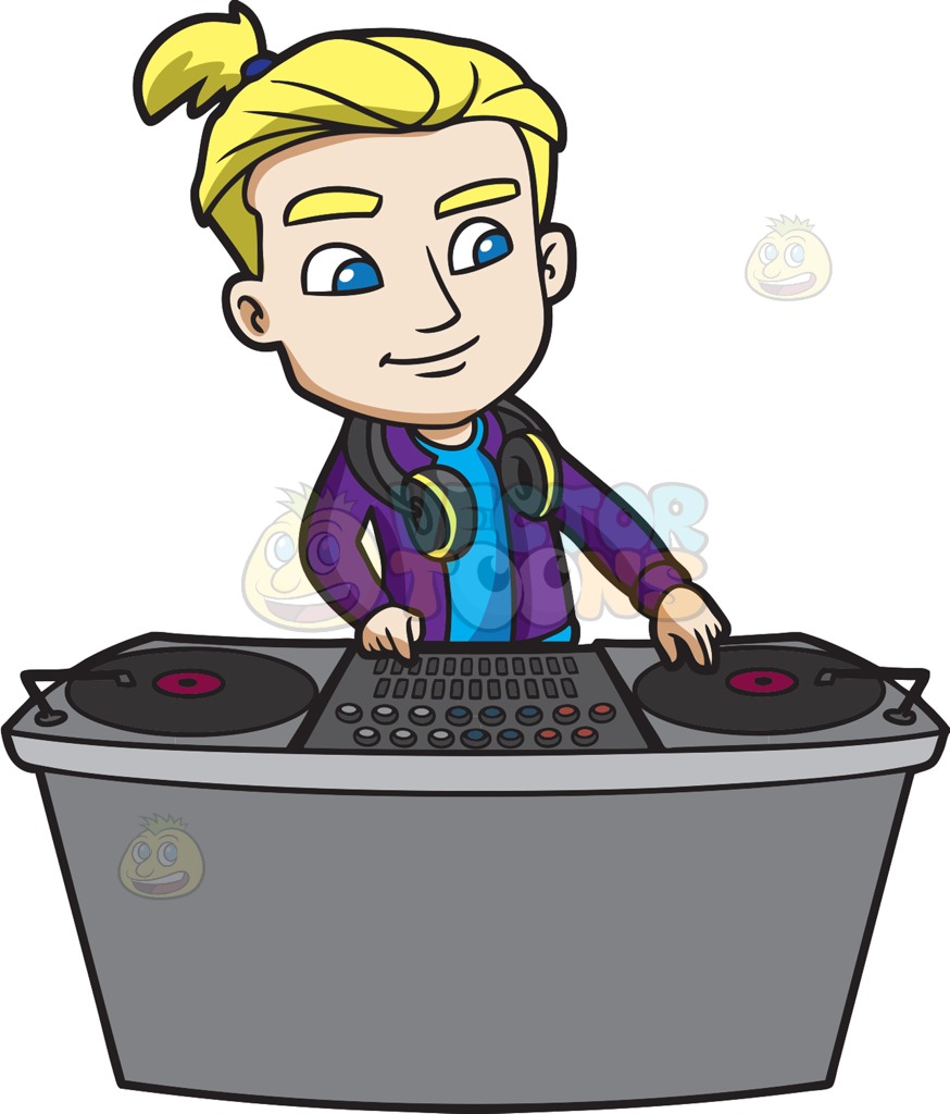 874x1024 A Sleek Dj Mixing Music At A Chinese Temple Cartoon Clipart
