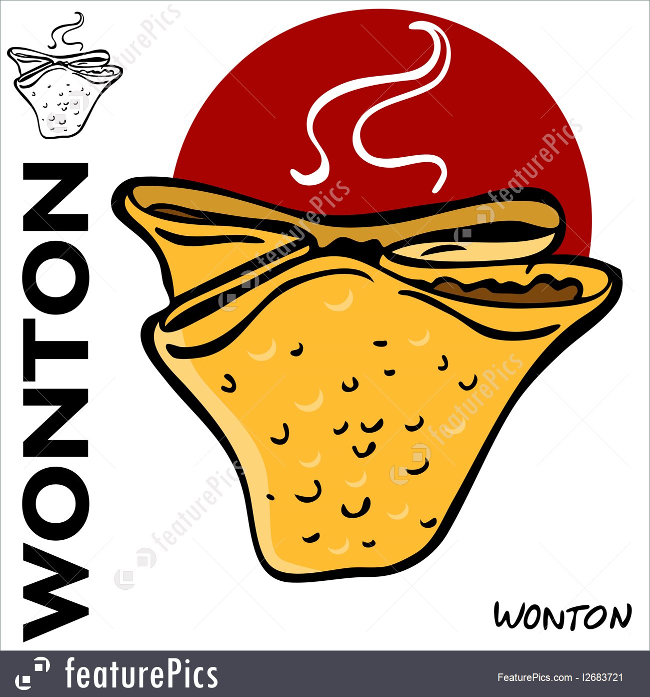 1300x1392 Illustration Of Chinese Fried Wonton