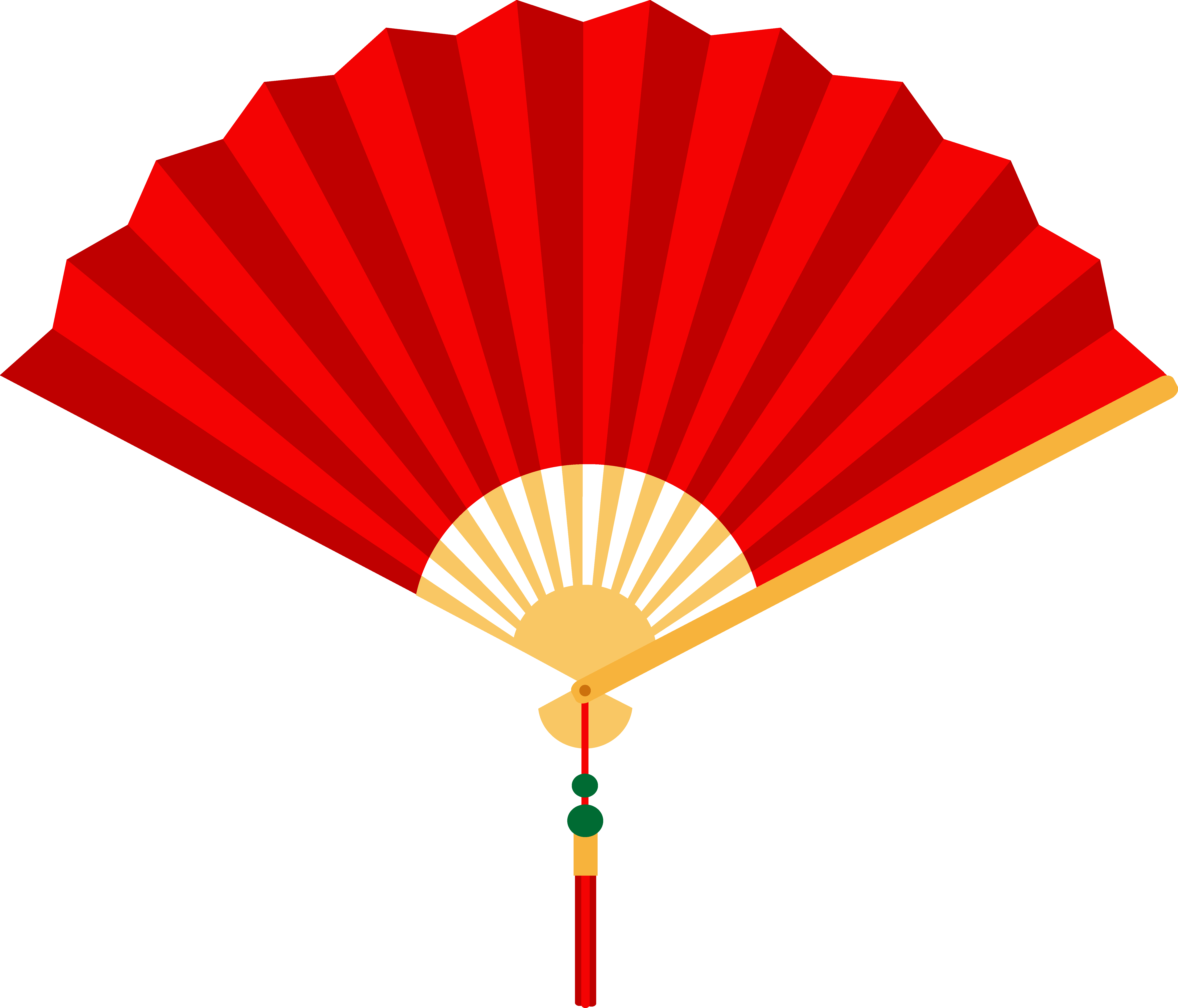 6718x5750 Red Chinese Hand Fan Free Clip Art