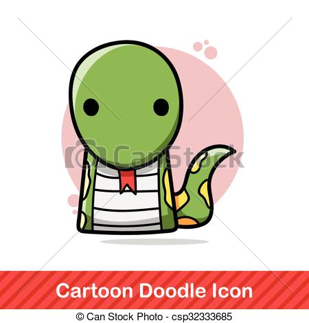 450x470 Chinese Zodiac Snake Doodle Vector