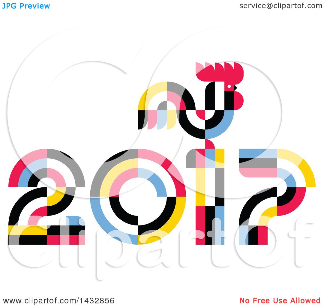 1080x1024 Clipart Of A 2017 Year Of The Rooster Chinese Zodiac Design