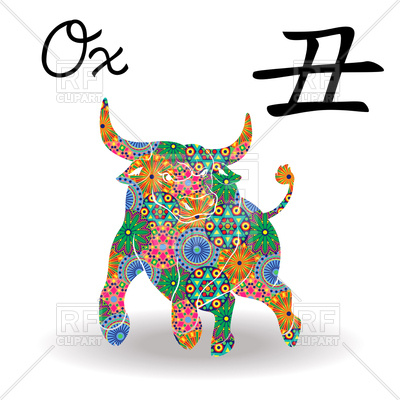 400x400 Ox With Floral Pattern