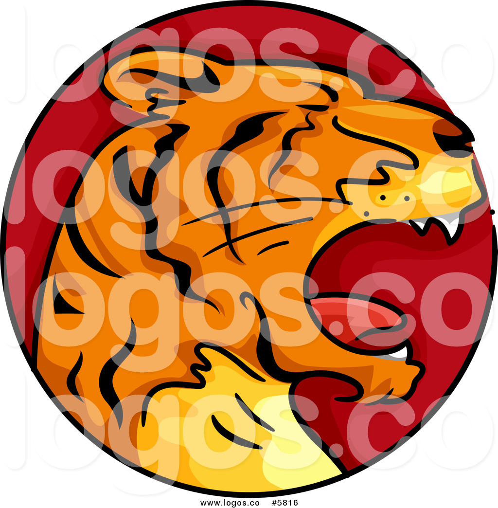 1024x1044 Royalty Free Vector Of A Logo Of A Tiger Chinese Zodiac Circle By