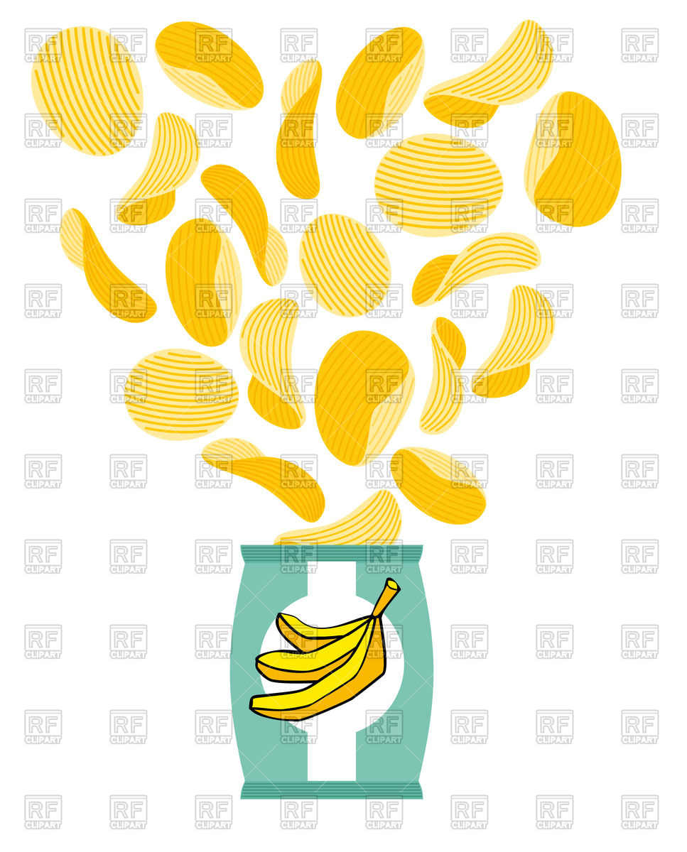 967x1200 Banana Chips Royalty Free Vector Clip Art Image