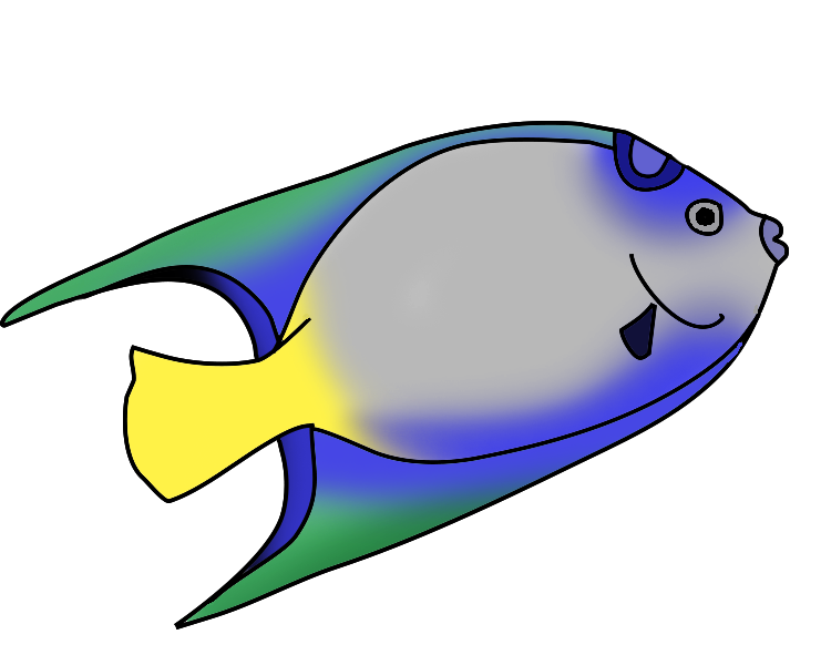 741x591 Startling Clip Art Fish Blue Green Goldfish Clipart Black