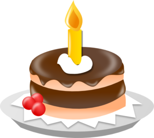 300x270 Chocolate Cake With One Candle Clip Art