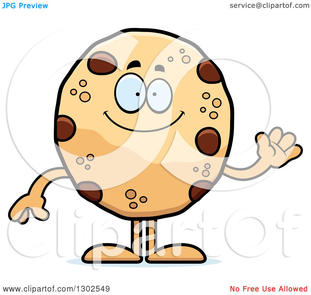 1080x1024 Clipart Of A Cartoon Happy Friendly Chocolate Chip Cookie
