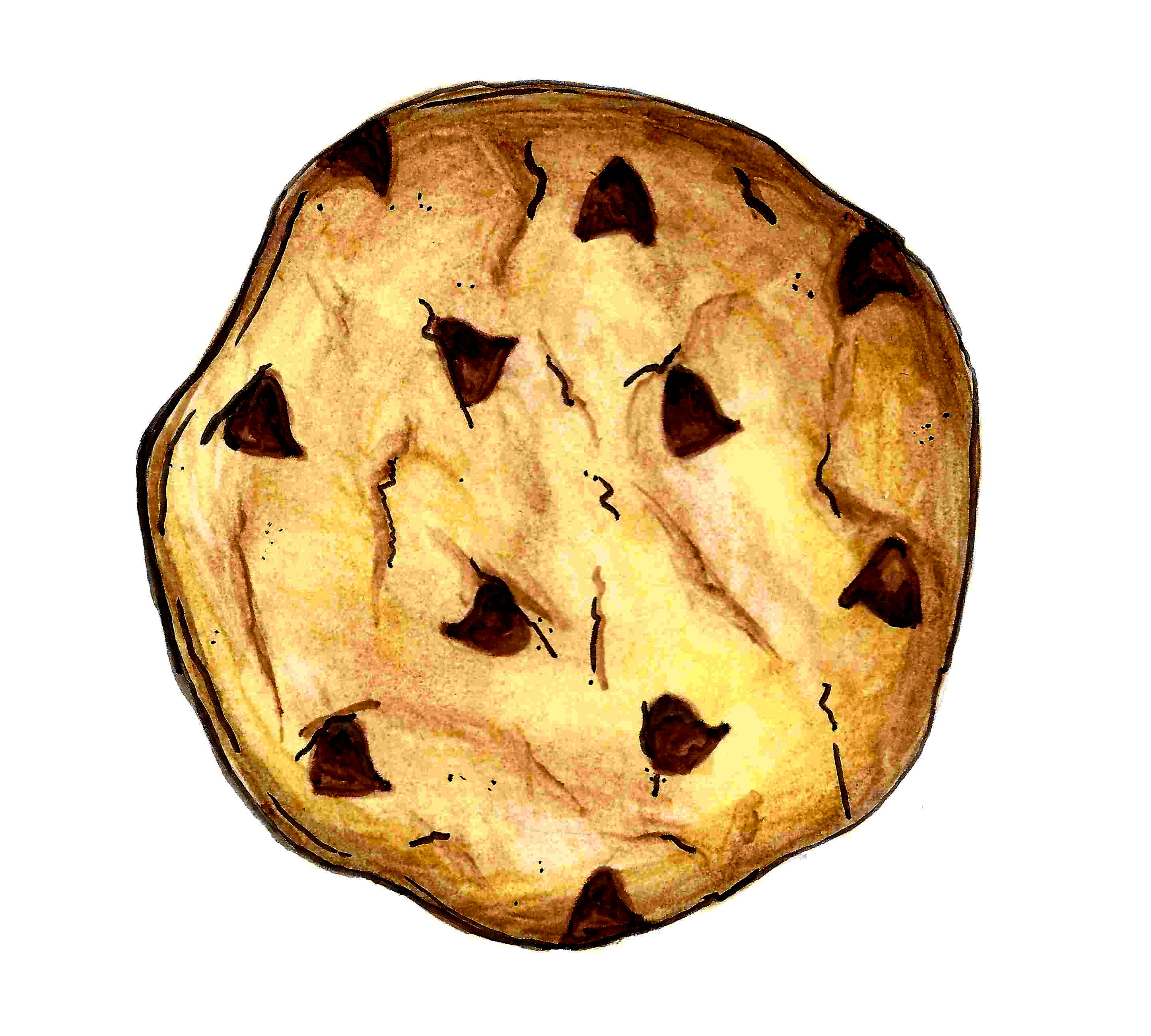 2894x2605 Chocolate Chip Cookie Drawing Food Clipart Chocolate Chip Cookie