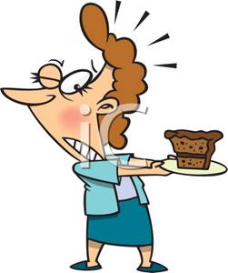 251x300 Clip Art Image Cartoon Woman Trying To Resist A Piece