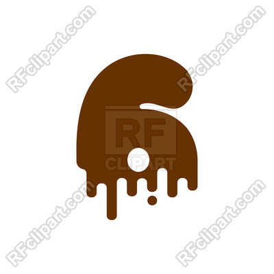 400x400 Number 6 Chocolate Font Royalty Free Vector Clip Art Image