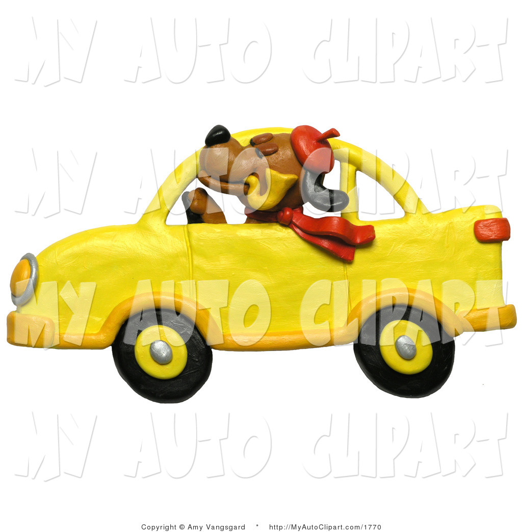 1024x1044 Clip Art Of A Classy Dog With A Pipe Driving A Yellow Car By Amy