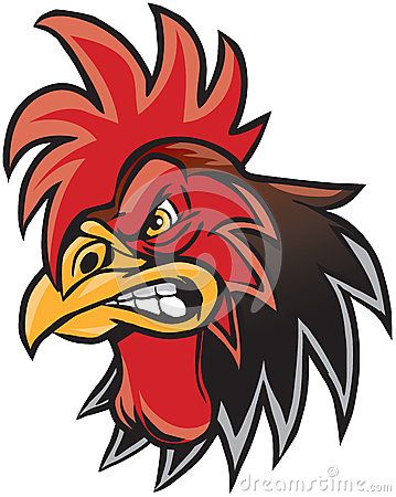 359x450 Angry Cartoon Rooster Mascot Head Illustration Photo
