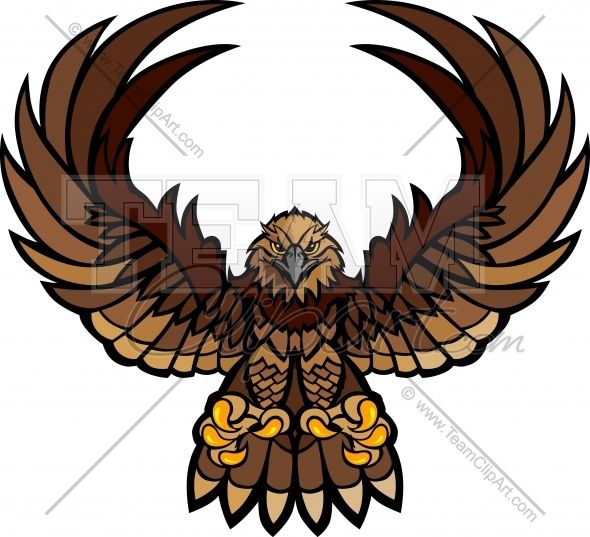 590x537 Hawk Wings And Claws Mascot Vector Clipart Image Illustration