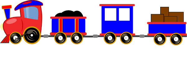 600x216 Choo Choo Train With Cars Clip Art