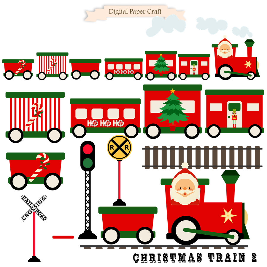 900x900 Christmas Train, Train Clipart, Christmas Clipart, Instant