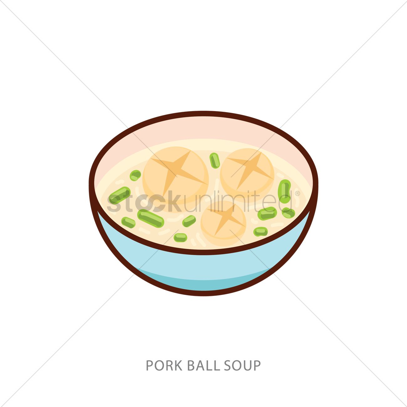 1300x1300 Giant Pork Ball Soup Vector Image