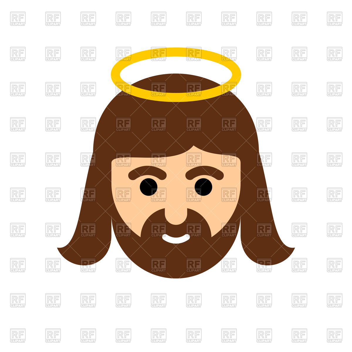 1200x1200 Jesus Icon, Christ, Holy Man With Nimbus Royalty Free Vector Clip