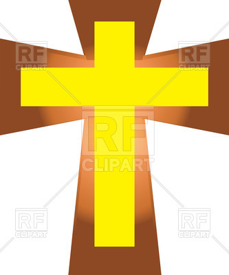 333x400 Yellow Christian Cross On Brown Cross Royalty Free Vector Clip Art