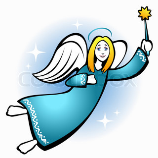 320x319 A Square Christmas Card With An Angel Silhouette Stock Vector