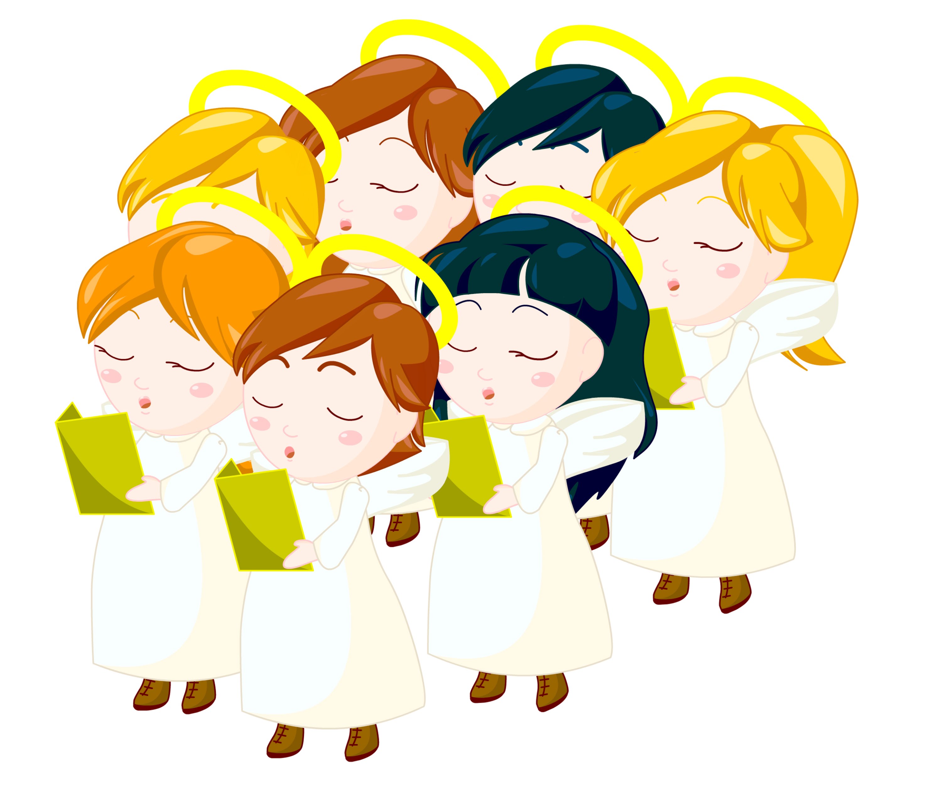 3000x2504 Angel Choir Clipart