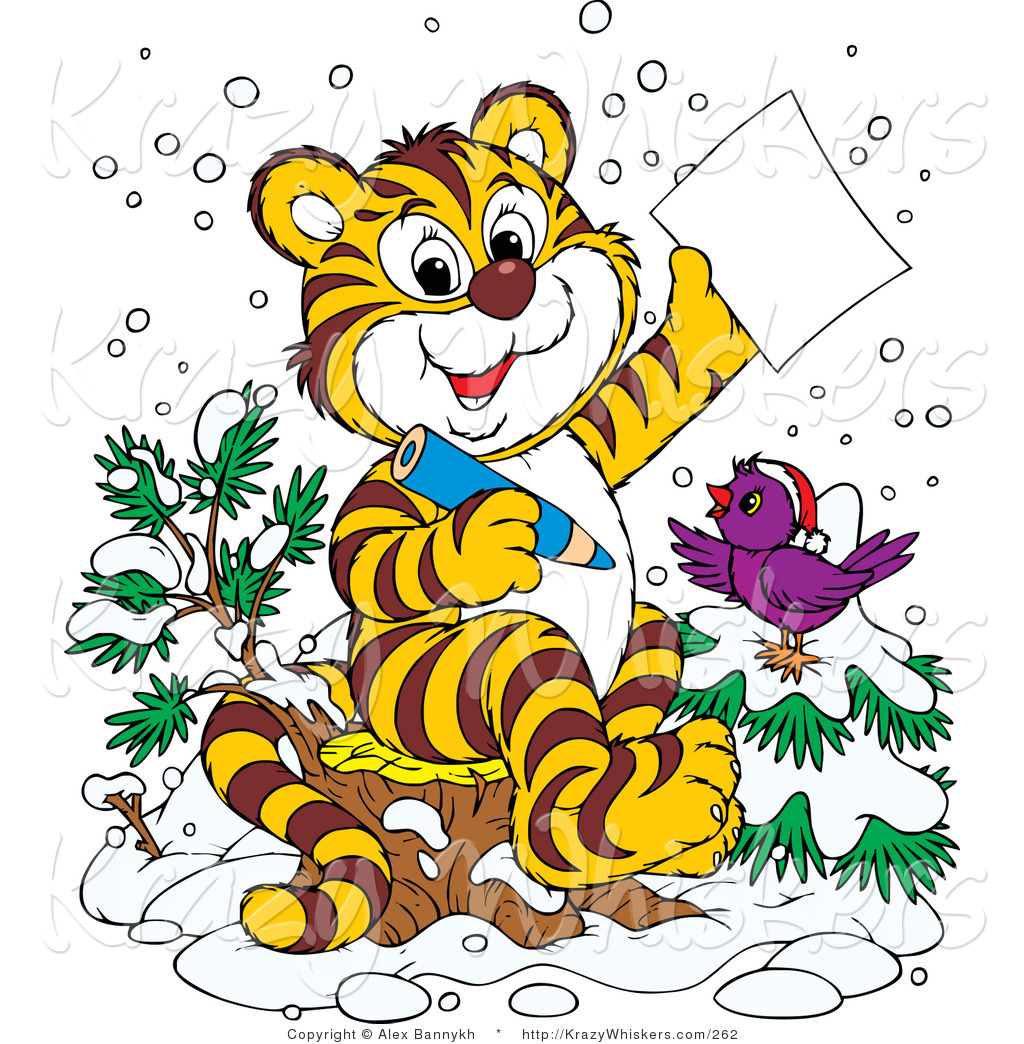 1024x1044 Critter Clipart Of Happy Purple Bird In The Snow, Wearing