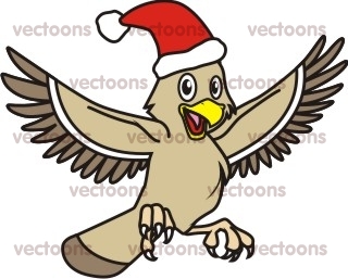 320x257 Joyful Eagle Christmas Illustration