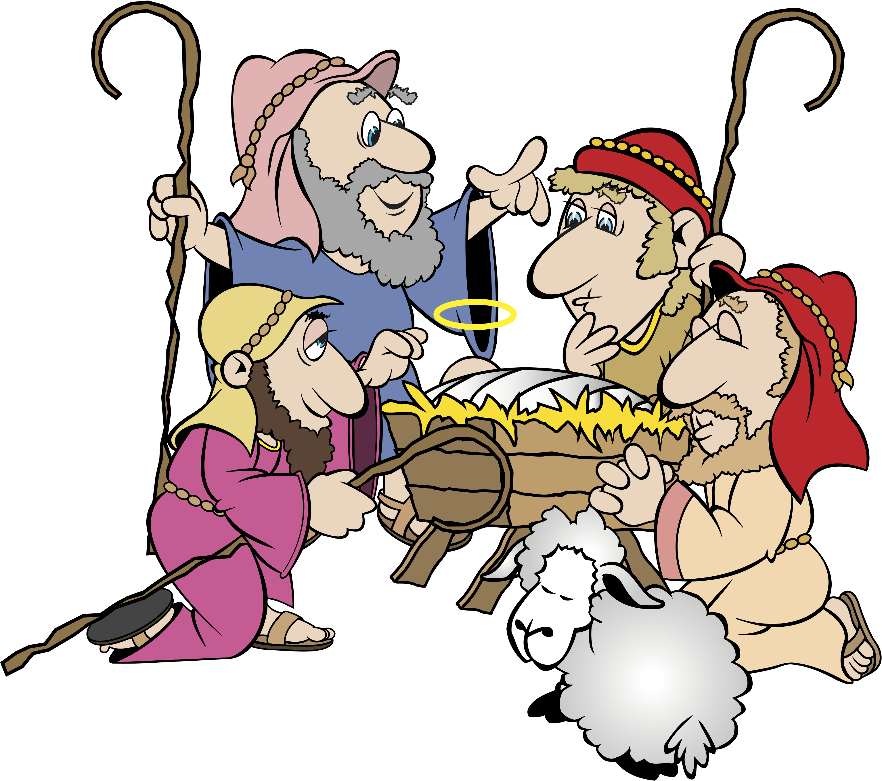 3067x2713 Shepherds Traveling To Jesus Christmas Clipart