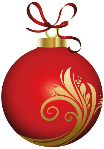 348x500 Red Christmas Ball With Decoration Png Clipart Clipart