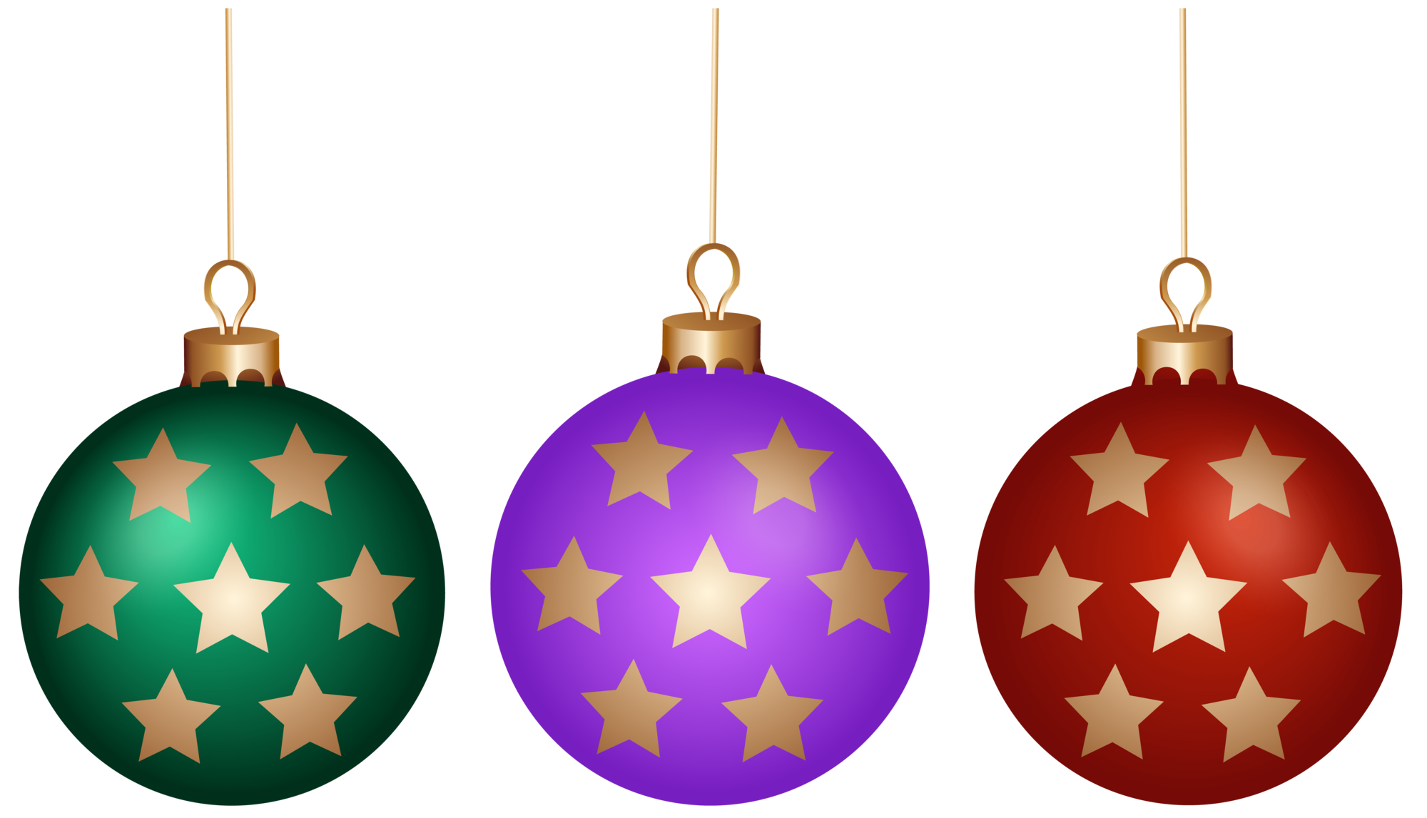 2000x1147 Christmas Balls Set Png Clip Art