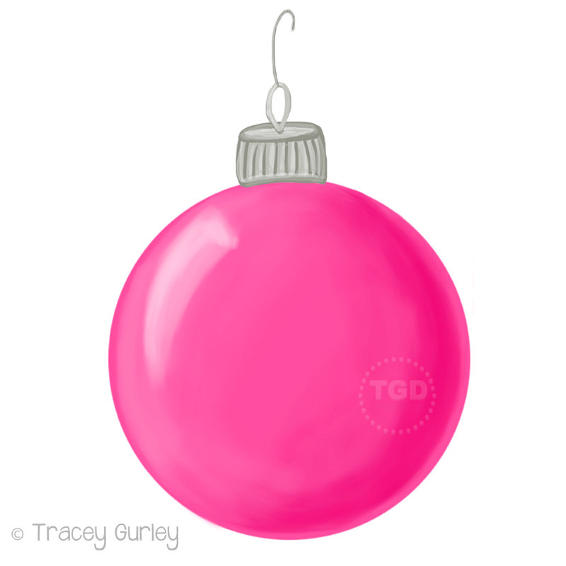 800x800 Pink Christmas Ornament Clip Art Hand Painted Clip Art