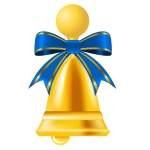 150x150 Golden Christmas Bell Vector Image Vector Artwork Of Objects