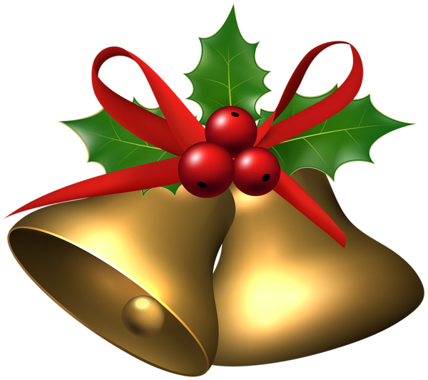 600x533 Large Christmas Bells With Holly Png Clip Art Image Christmas