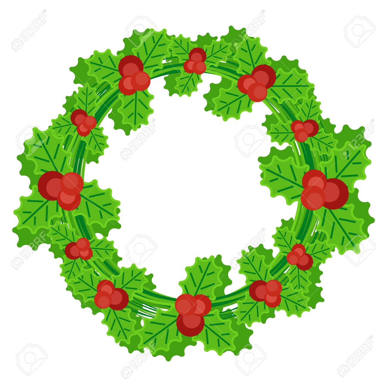 1300x1300 Beautiful Christmas Wreath Cartoon 27 Depositphotos 175912054