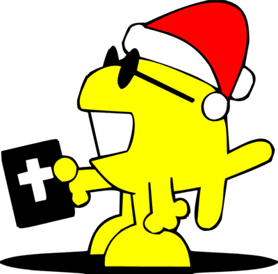 400x394 Image Smiling Fish With Santa Hat Christmas Image