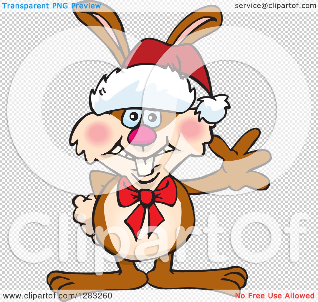 1080x1024 Clipart Of Friendly Waving Brown Easter Bunny Rabbit Wearing