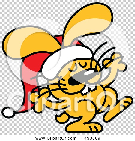 450x470 Royalty Free (Rf) Clipart Illustration Of A Happy Christmas Bunny