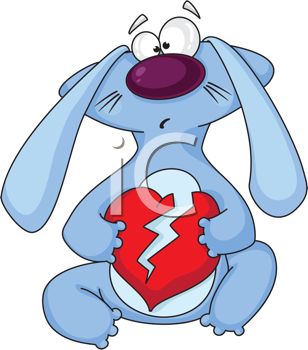 308x350 Royalty Free Clip Art Image Sad Bunny Holding A Broken Heart