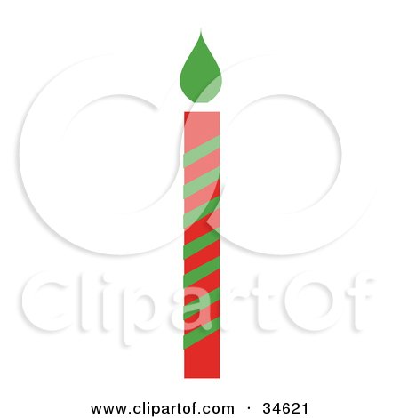 450x470 Clipart Illustration Of A Red And Green Striped Christmas Candle
