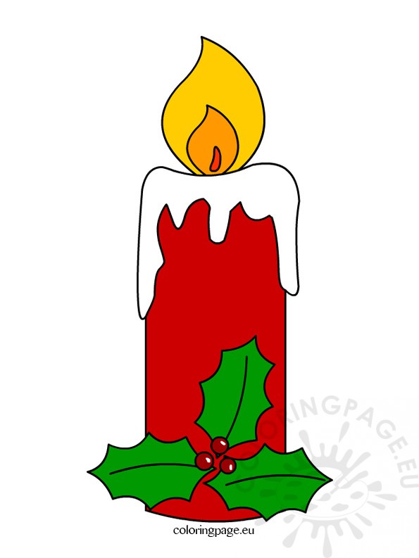 595x793 Christmas Candle Clipart Coloring Page