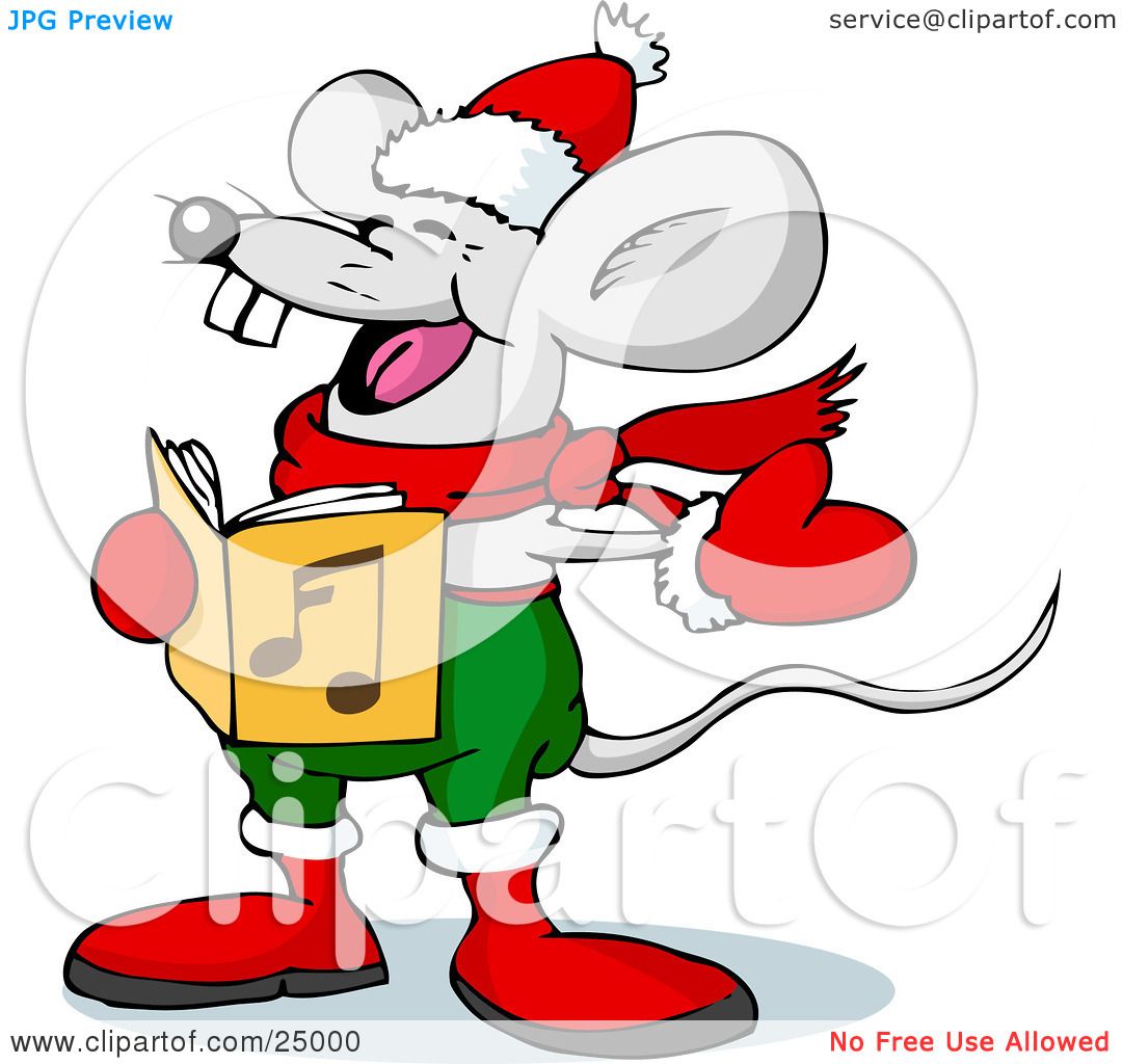 1080x1024 Clipart Illustration Of A Jolly Mouse In Red And Green, Wearing