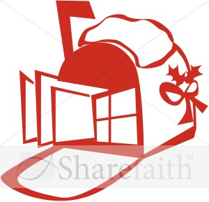 300x289 Red Christmas Mailbox Religious Christmas Clipart