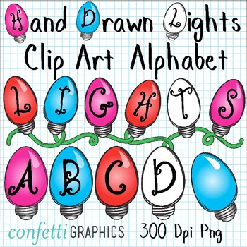 350x350 Holiday Christmas Lights Clip Art Alphabet Upper Case Letters