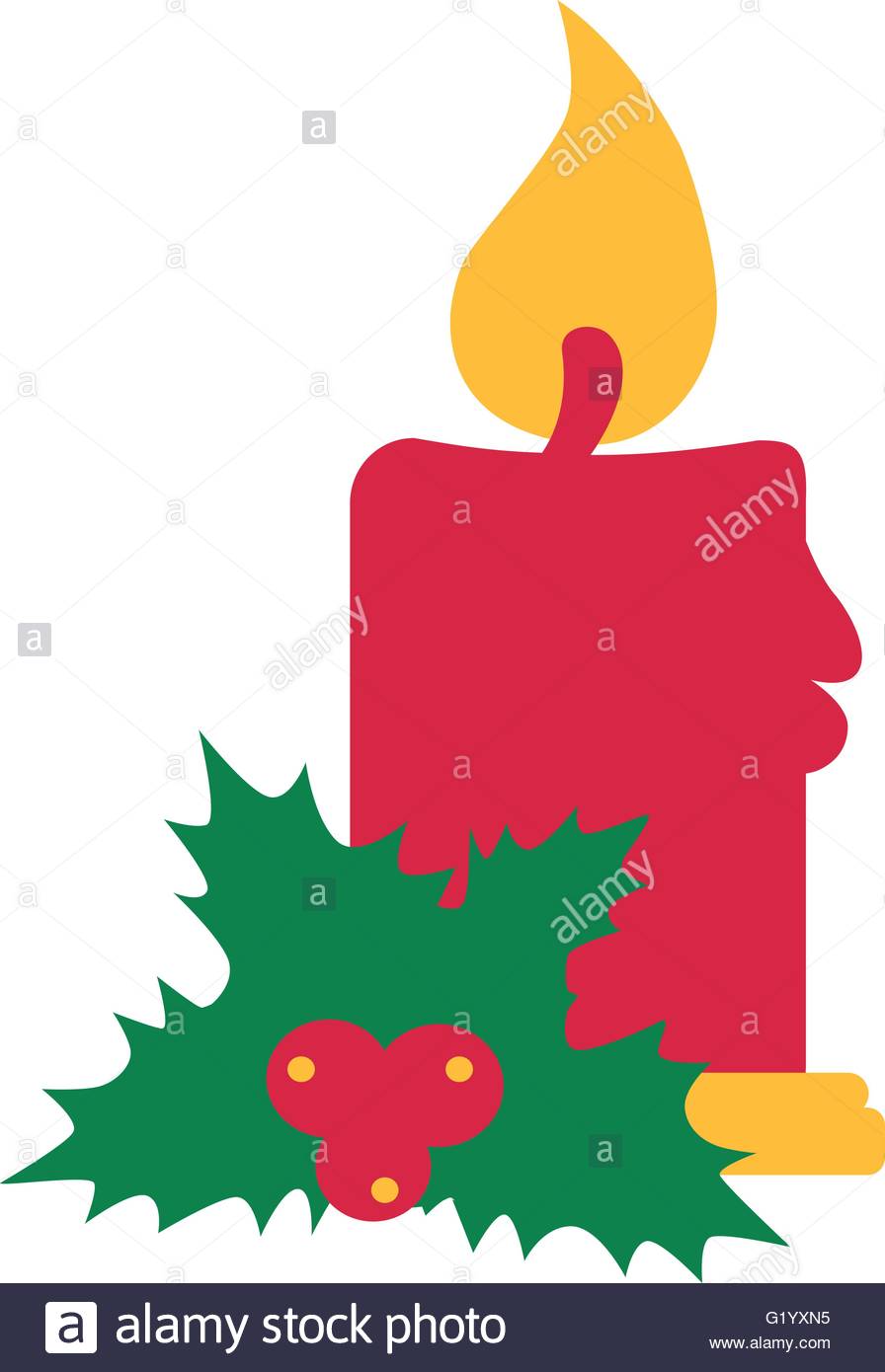 896x1390 Christmas Candle With Mistletoe Stock Vector Art Amp Illustration