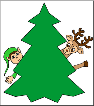 304x342 Clip Art Christmas Tree Color