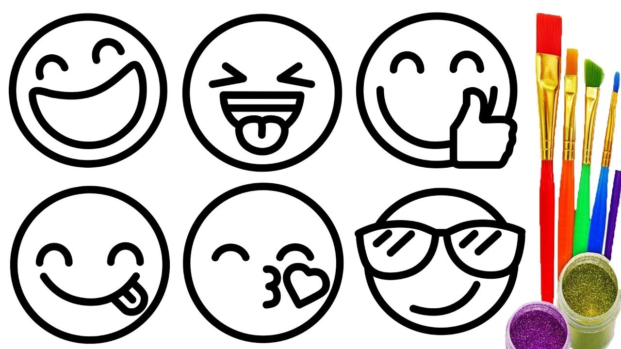 1280x720 Emoji Coloring Pages Collection