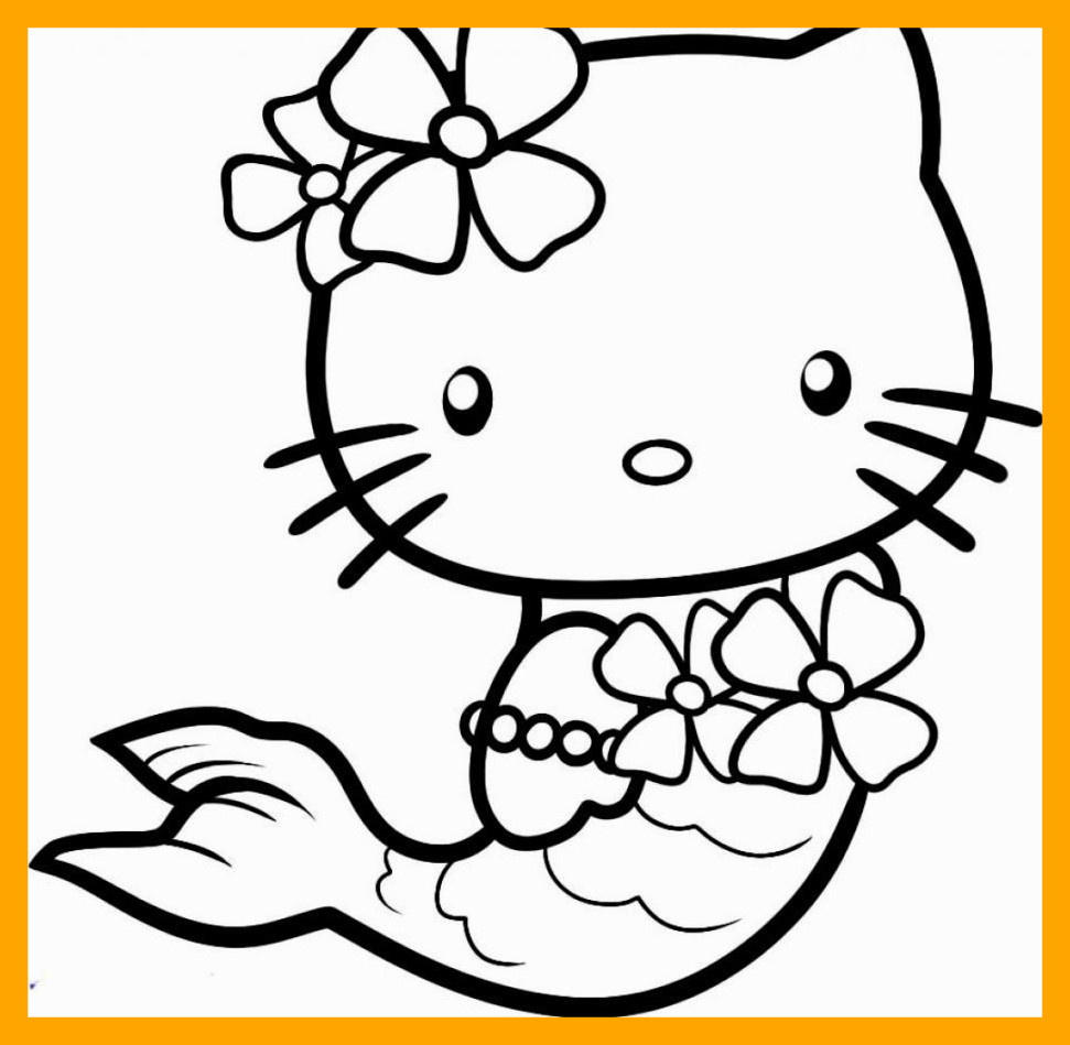 971x949 Inspiring Hello Kitty Mermaid Coloring Pages Picture Of Cat