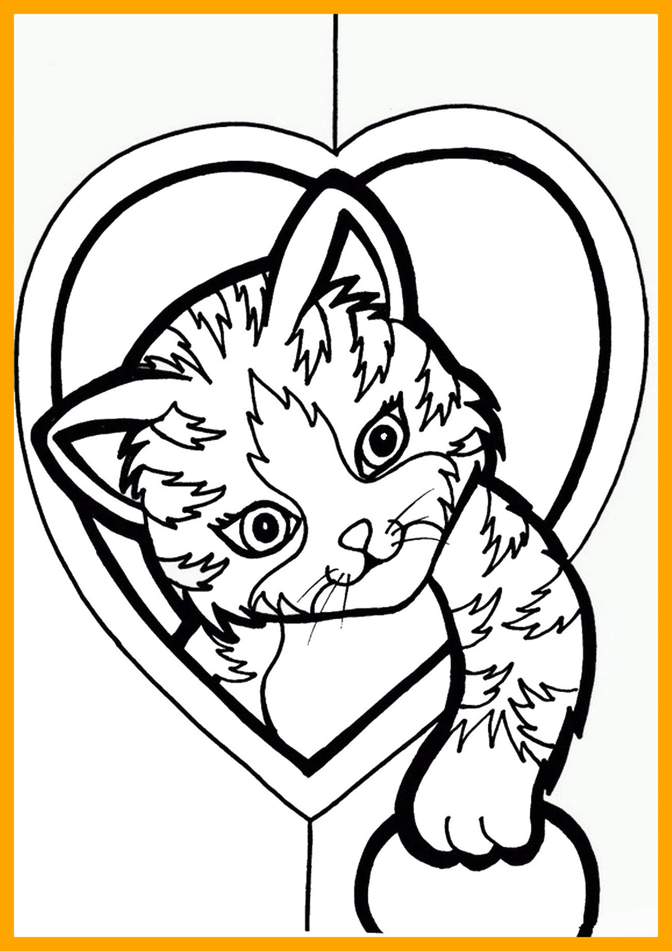 1310x1854 The Best Kitten Coloring Pages Pict For Cat Christmas Popular
