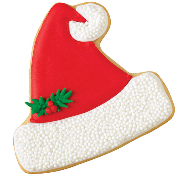 600x600 Jolly Santa Hat Cookie Wilton