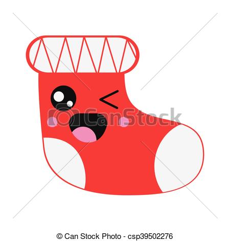 450x470 Flat Design Kawaii Christmas Stocking Icon Vector Vectors